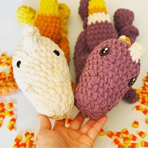 Ready to Ship Handmade Crochet Halloween Themed Tinysaurus